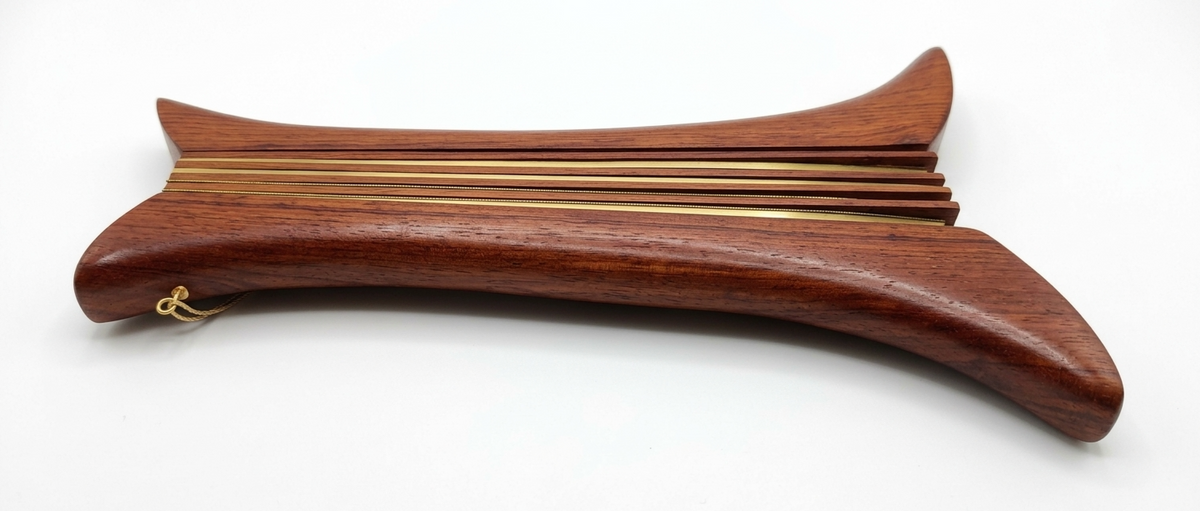 Authentic Thai Krap Phuang Clapper - Siamese Rosewood & Brass Percussion Fan Instrument