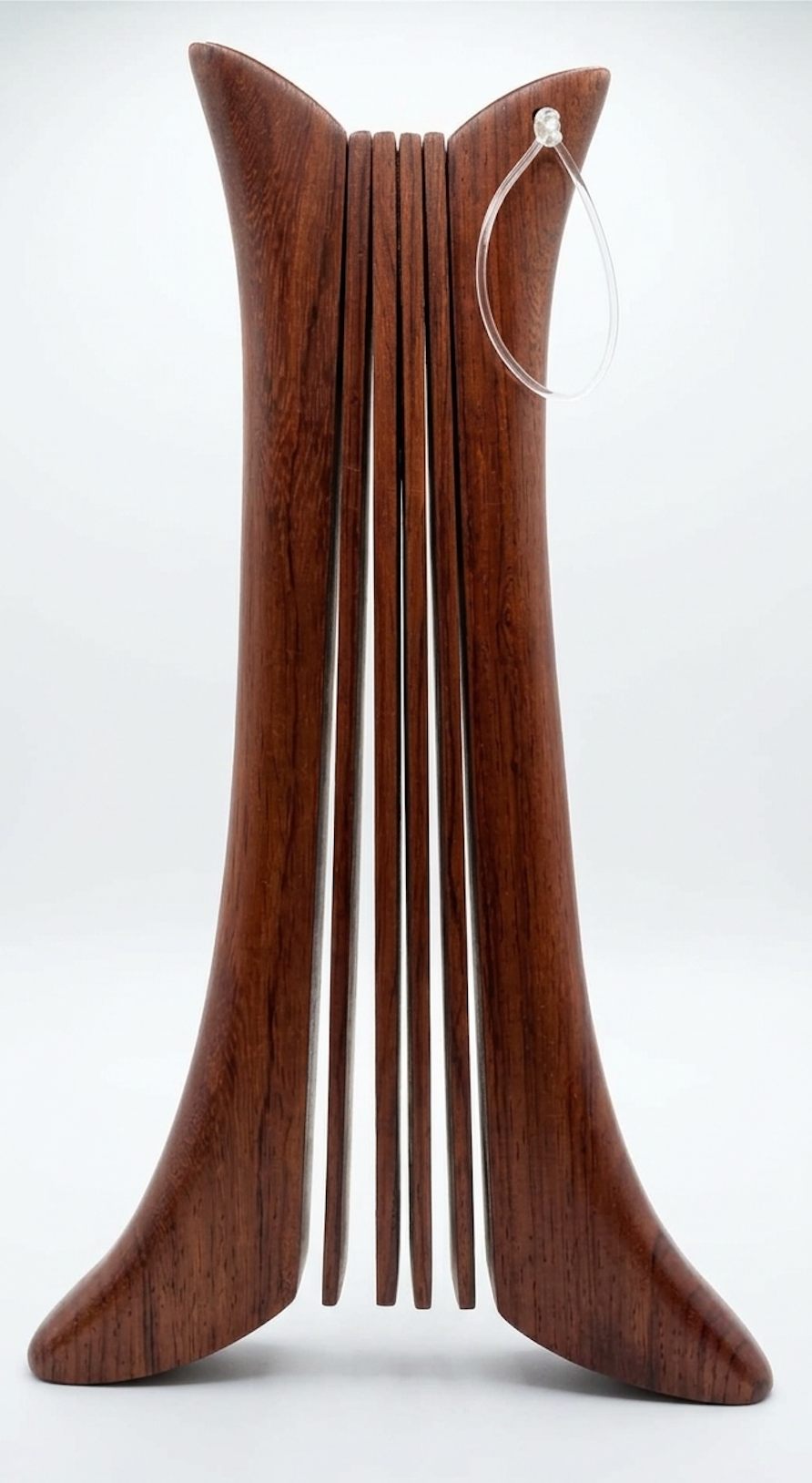 Authentic Thai Krap Phuang Clapper - Siamese Rosewood & Brass Percussion Fan Instrument