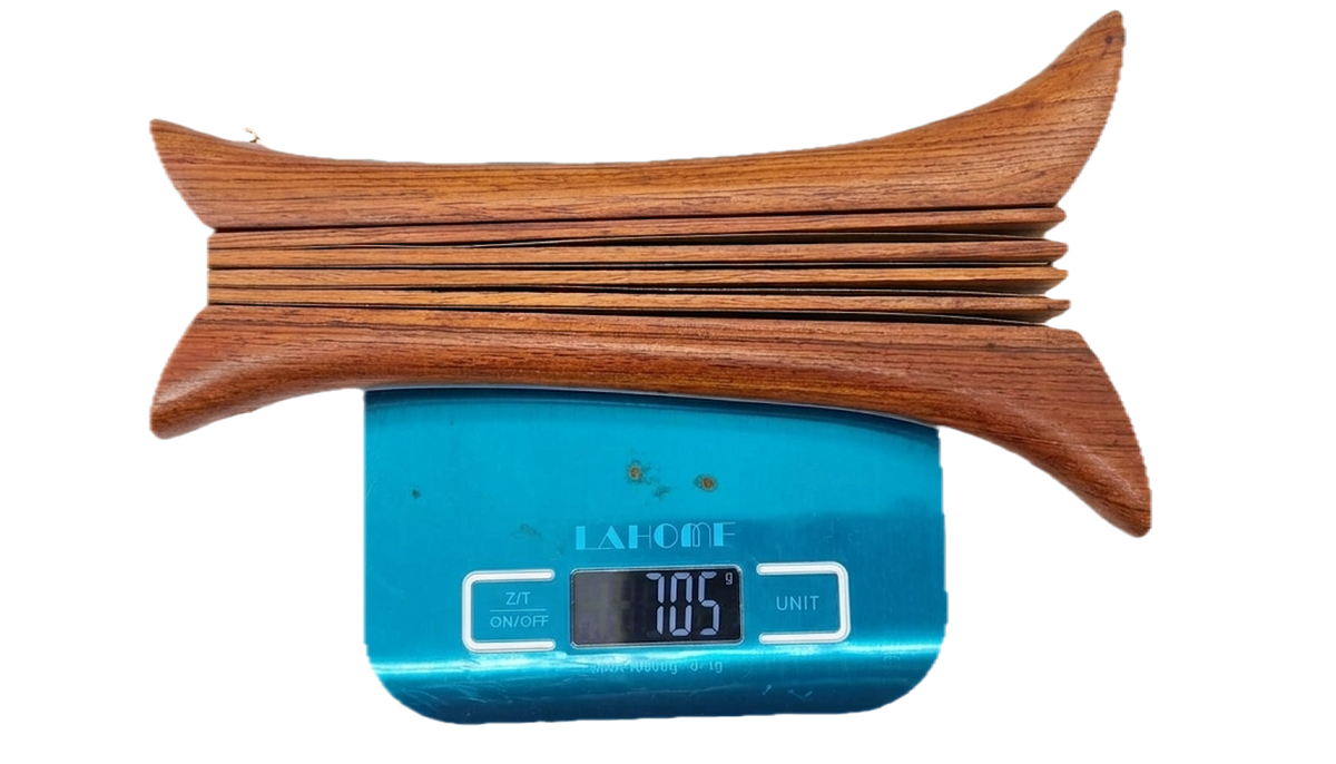 Authentic Thai Krap Phuang Clapper - Siamese Rosewood & Brass Percussion Fan Instrument