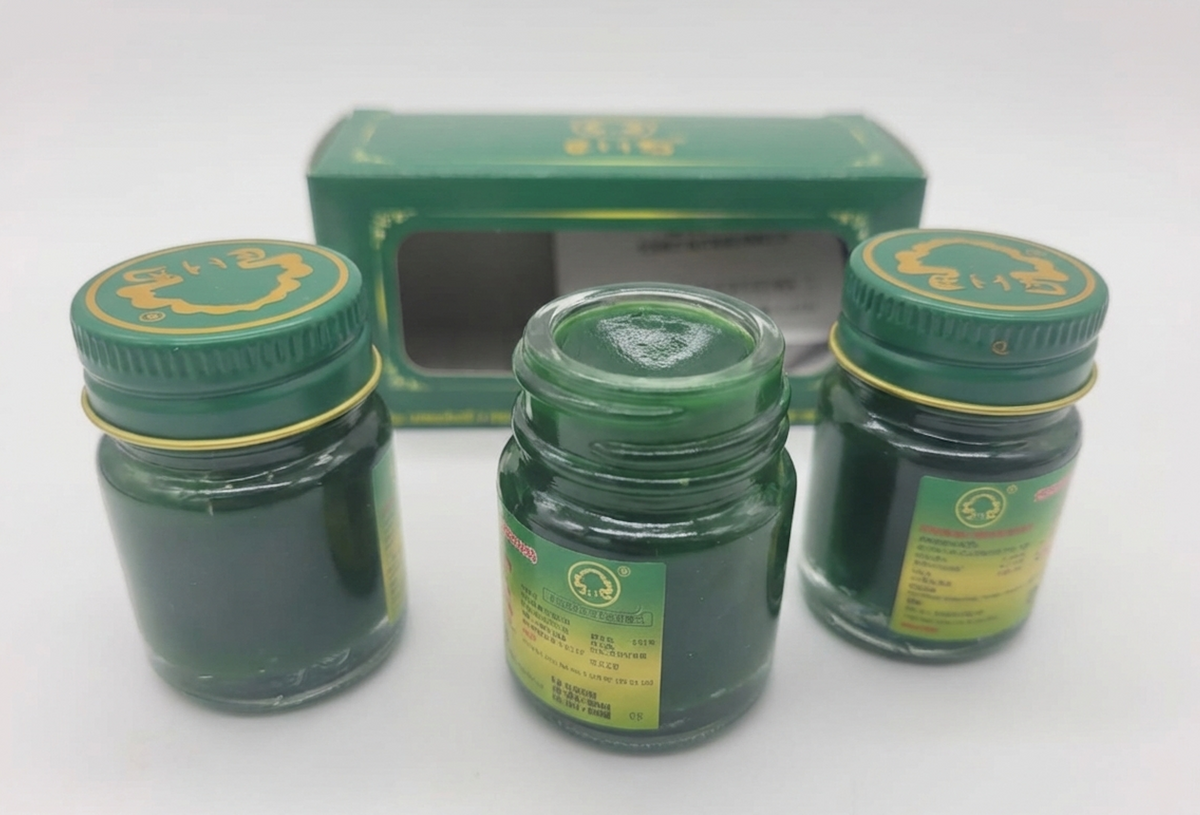 Phoyok Thai Herbal Green Balm (Formula 2) – Cooling Massage Rub (3 Pack)