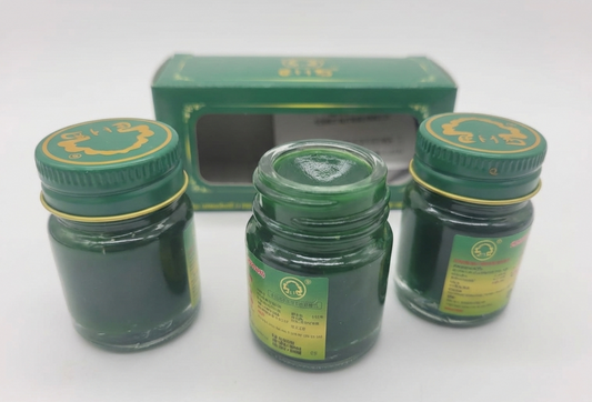 Phoyok Thai Herbal Green Balm (Formula 2) – Cooling Massage Rub (3 Pack)