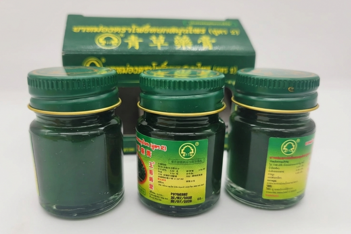 Phoyok Thai Herbal Green Balm (Formula 2) – Cooling Massage Rub (3 Pack)
